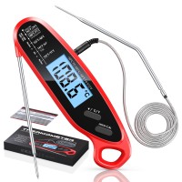 Babacom Meat Thermometer Digital with Dual Probes, Fast Instant Read Food Thermometer, Big Backlight Screen & Calibration, Kitchen Cooking Thermometer for Oven, Candy, Jam, Water, Air Fryer, BBQ